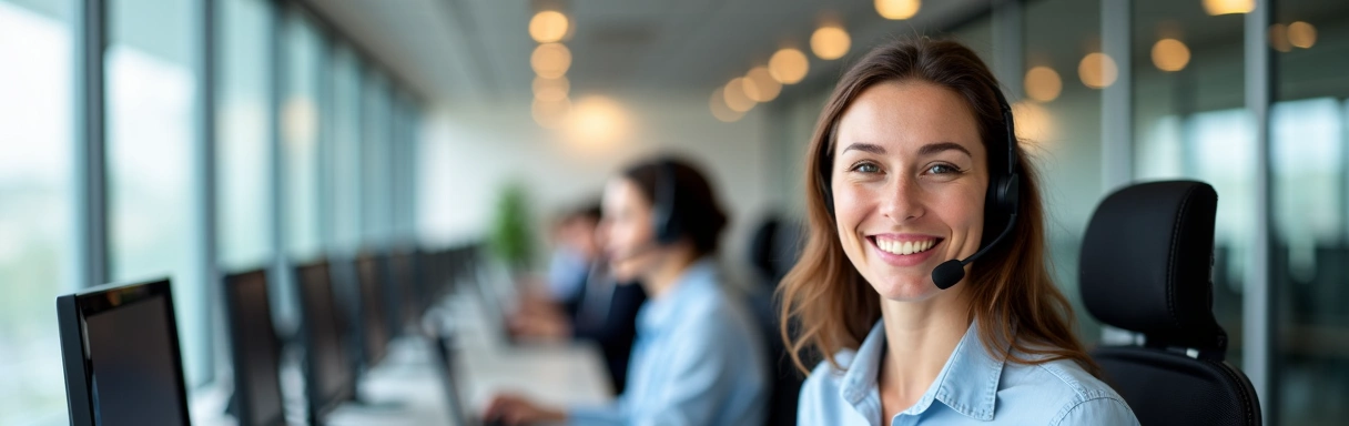 EnerCore team member answering a phone call, symbolizing communication and support.