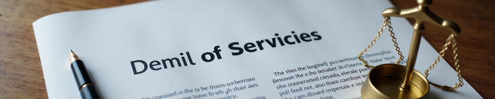 Abstract legal documents and scales of justice representing terms of service