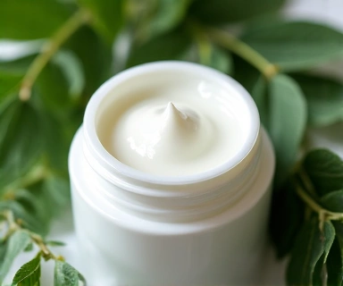 Natural Hydrating Face Cream with a soft, dewy texture in a minimalist jar.